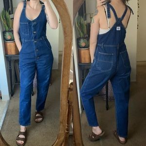 Vintage Lee high waisted scoop bib button front jumpsuit overalls